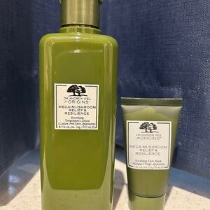 Origins Mega Mushroom Treatment Lotion and Resurfacing Mask